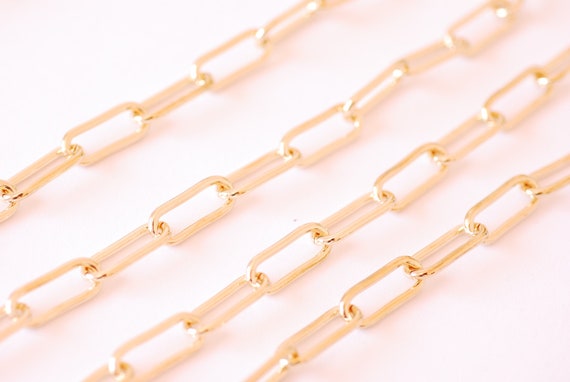 Paper Clip Chain 16k Gold Plated Alloy 