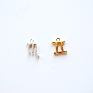 Small Zodiac Charms Vermeil 18k gold over 925 Sterling Silver, Astrological Zodiac Signs, Zodiac Symbols, Birthday, Horoscope Charm, image 3