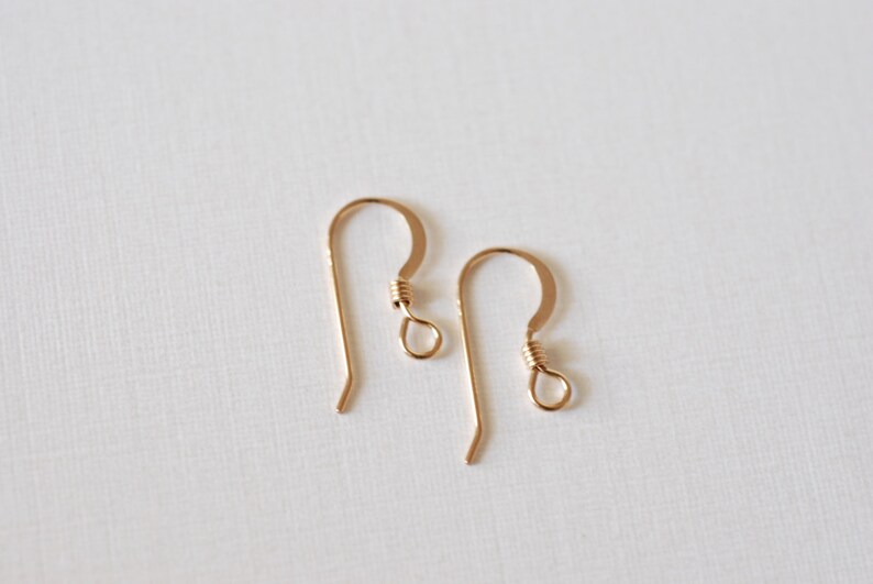 5 Pairs 14k Gold Filled French Hook Earrings Flat Ear Wire Etsy