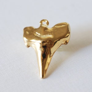 Vermeil Gold Shark Tooth Charm, Shark Tooth Pendant, Vermeil Shark Tooth,18k gold plated over Sterling Silver 8