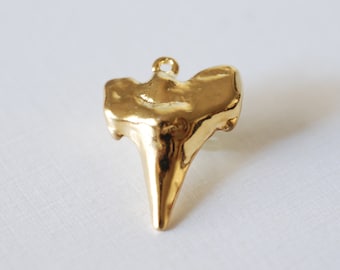 Vermeil Gold Shark Tooth Charm, Shark Tooth Pendant, Vermeil Shark Tooth,18k gold plated over Sterling Silver 8