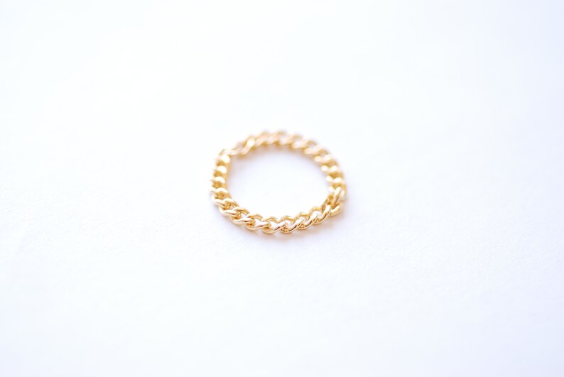 Gold Chain Ring 14k Gold Filled Stacking Ring Cuban Chain Etsy
