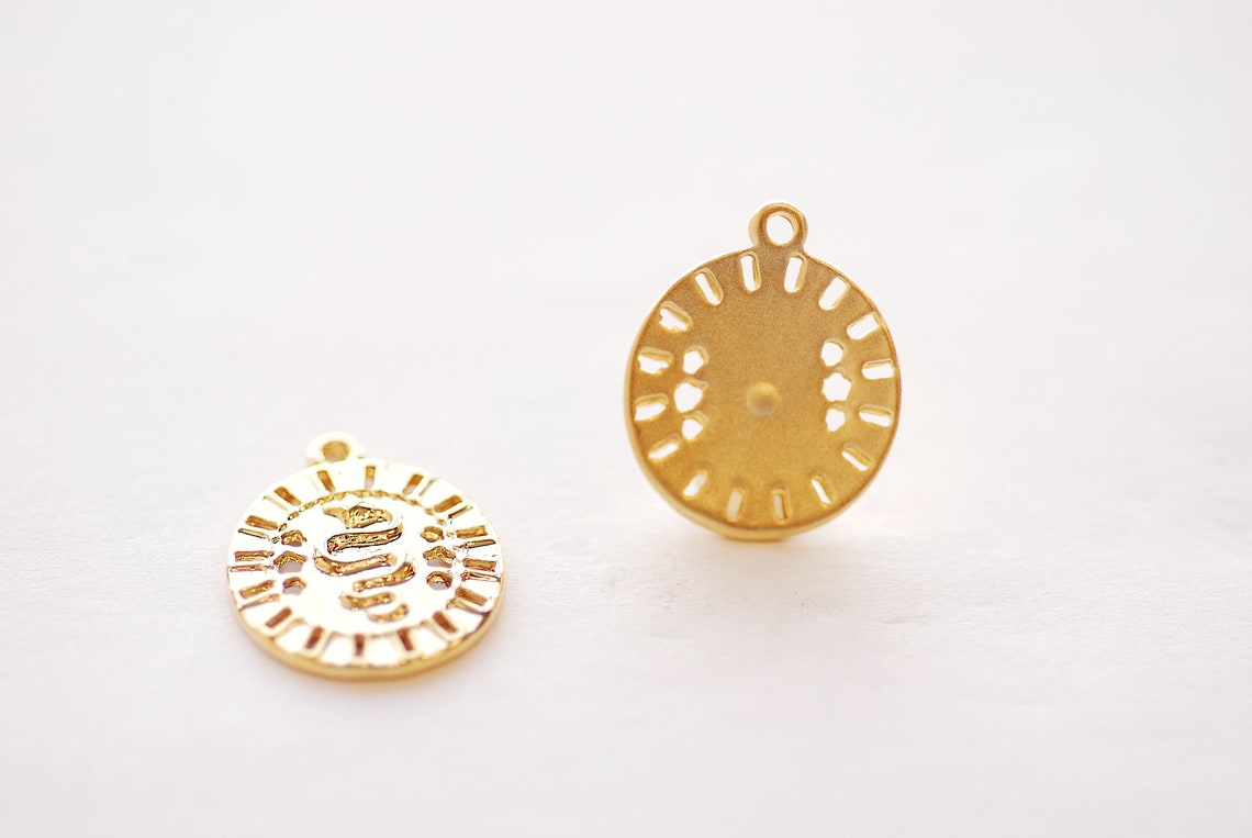 Gold Snake Coin Pendant 18k Gold plated over Zinc Alloy Etsy