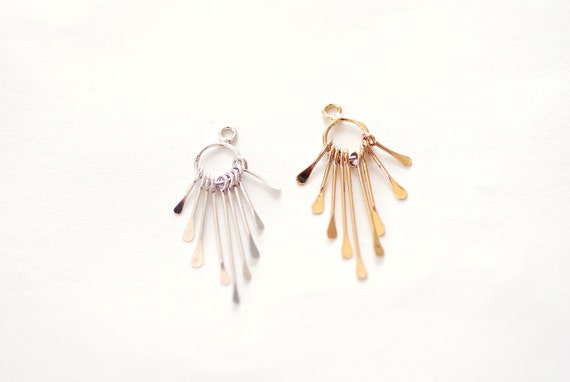 Paddle Wire Tassel Charm - 925 Sterling Silver or Vermeil 18k Gold tassel Charms tassel for earrings DIY Jewelry Making Sunburst Tassel