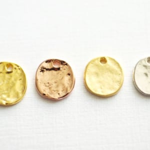 Personalized Blank Disc Stamping Charm - Vermeil Gold, Vermeil Rose Gold or Sterling silver blank metal stamping, Round Circle Disc Initial