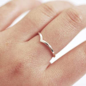 Chevron Ring in Gold Silver Rose Gold, Stackable Chevron Rings, V-Ring, Thin Chevron Ring, Minimalist Ring, Triangle Ring, Adjustable Ring image 8