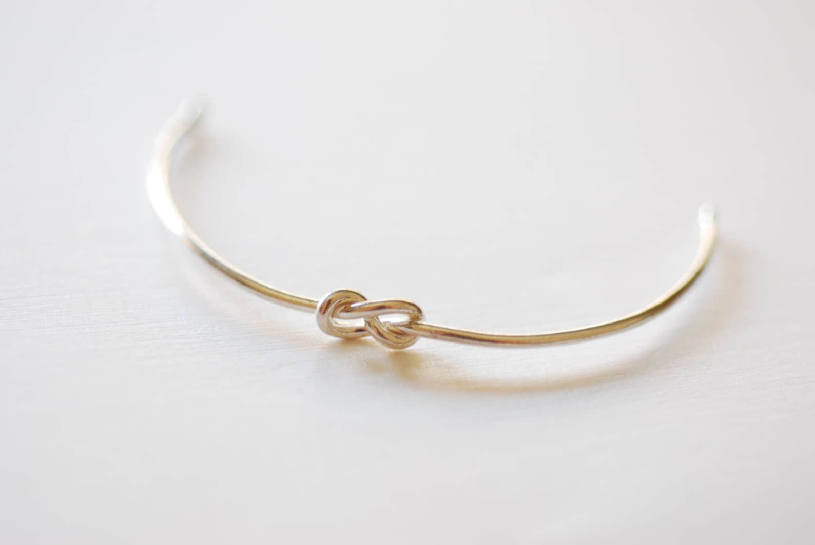 Sterling Silver Love Knot Bracelet Silver Knot Cuff Bracelet Etsy