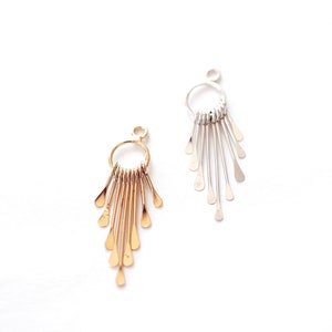 Tofsberlock med paddeltråd - 925 sterlingsilver eller vermeil 18k guld tofsberlocker tofs för örhängen DIY smyckestillverkning Sunburst tofs bild 2