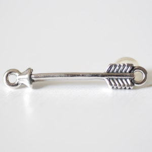 Sterling Silver Arrow Connector Charm Skinny Arrow Charm Connector 925 silver thin arrowhead link, Silver Arrow, Sterling Silver Triangle, 3