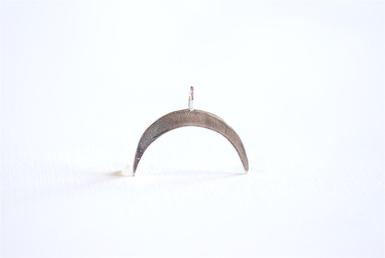 Sterling zilveren Crescent Moon charme hanger-925 Sterling zilveren maan charme, zilveren halve maan charme, zilveren dubbele hoorn hangertje, 298 afbeelding 1