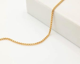 1mm Venetian Box Chain, 14/20 Gold Filled and 925 Sterling Silver