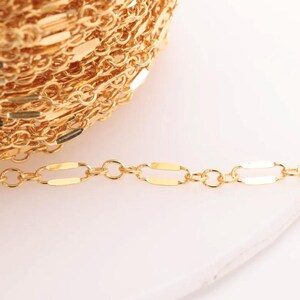 14/20 GF 2.5mm Long and Short Dapped Sequin Chain, 14k Gold Filled Sequin Chain, razor blade chain, 14k gf choker chain, chain by foot image 2