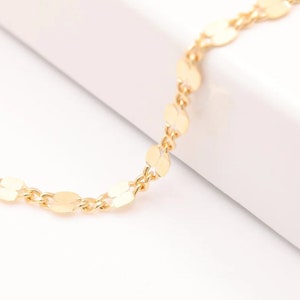 Wholesale 2.2mm Width Dapped Link Chain Gold Filled Or Sterling Silver Unfinished Chain l Permanent Jewelry Mirror Chain
