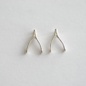 2pcs Sterling Silver tiny wishbone charm- sterling silver wish bone charm, Silver Wishbone charm, Sterling silver Charms Wholesale, 19