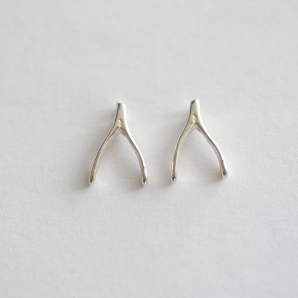 2pcs Sterling Silver tiny wishbone charm- sterling silver wish bone charm, Silver Wishbone charm, Sterling silver Charms Wholesale, 19