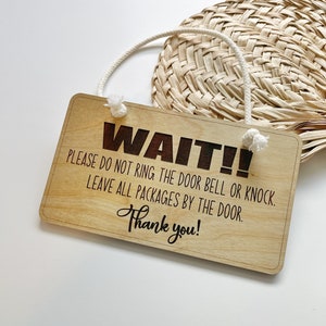 Please Do Not Knock or Ring Doorbell Sign, Do Not Knock, Delivery wood Sign For Front Door, No Soliciting, Sleeping Baby, Do Not Knock Sign