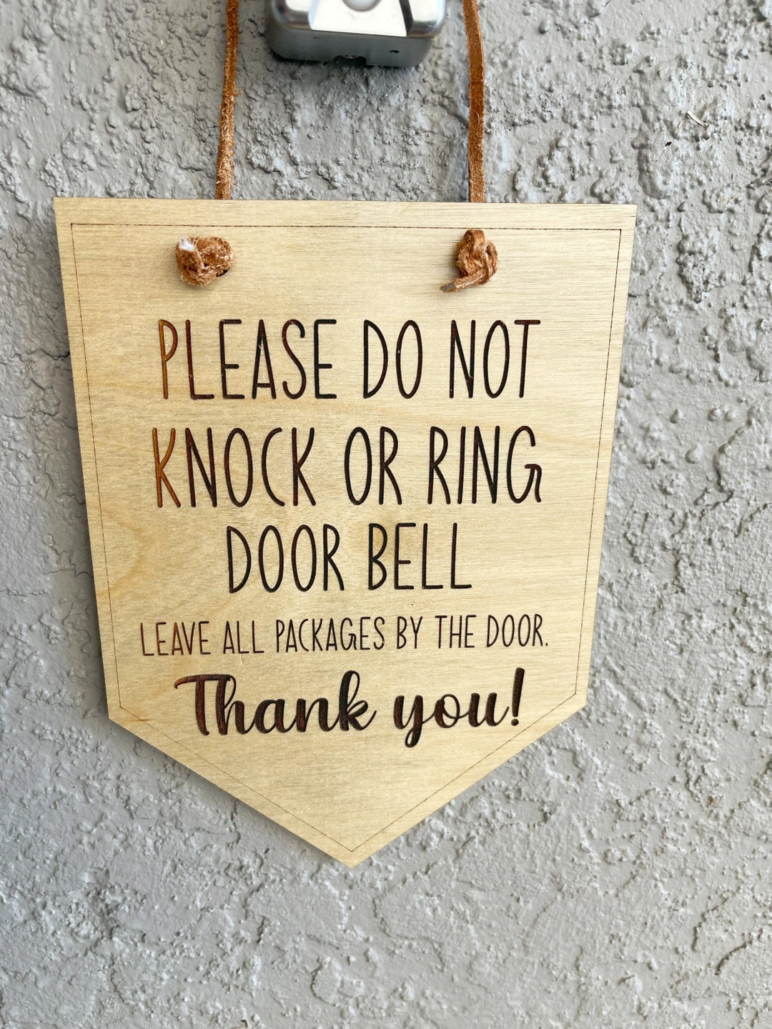 Please Do Not Knock Or Ring Doorbell Hanging Wooden Signs 6x12 Inch,Do
