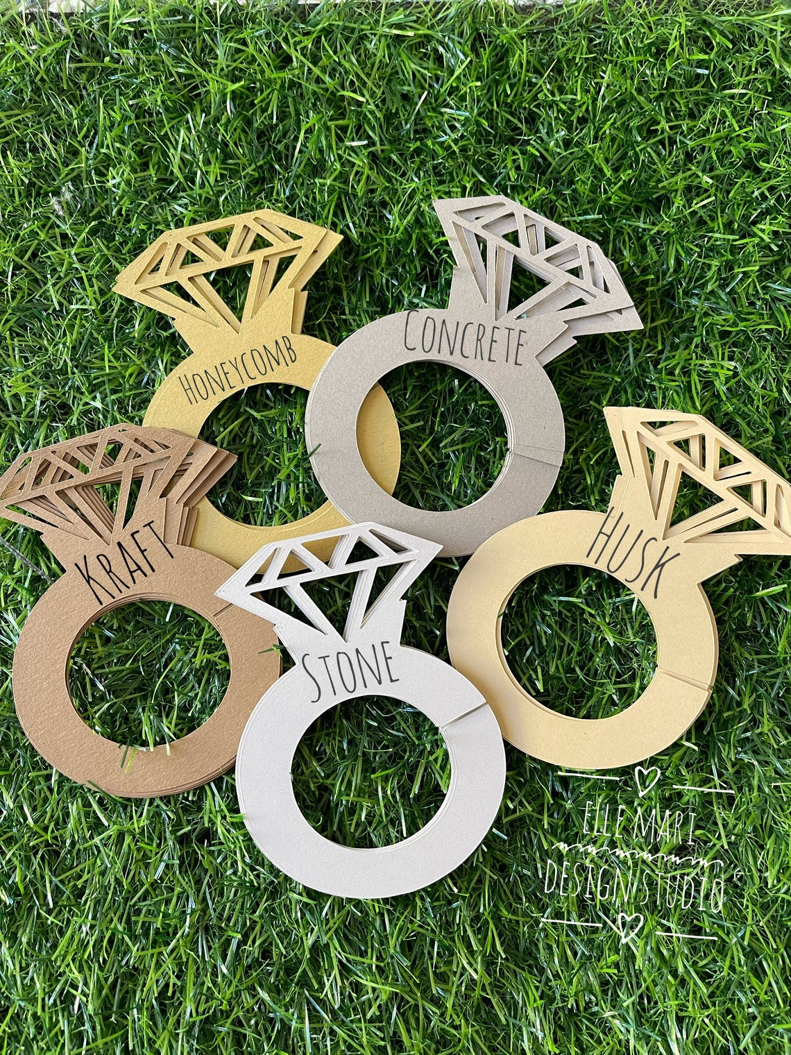 Diamond Ring Drink Tags set of 6 Bridal Shower Drink Tags Etsy