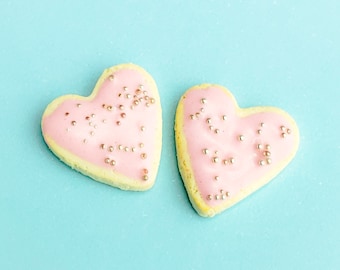 Pink Heart Sugar Cookie Stitch Marker Charm