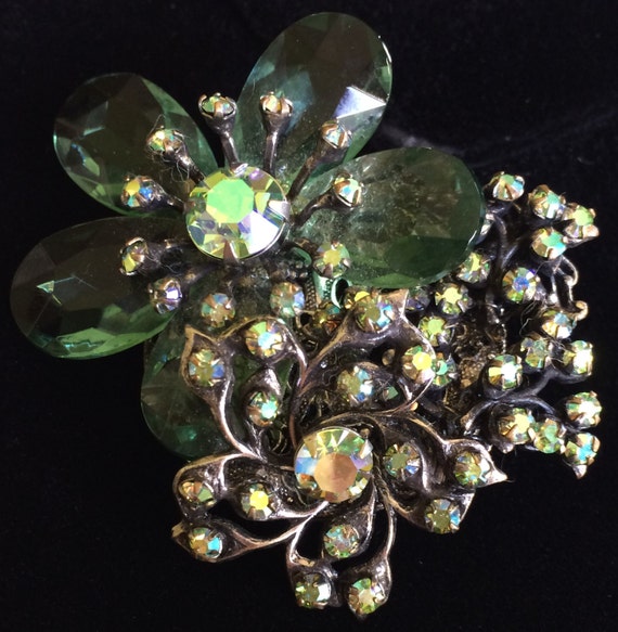 Marvelous Rare Vintage Miriam Haskell Brooch Pin~… - image 1