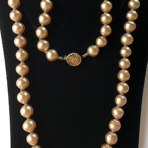 Vintage Miriam Haskell Necklace~ Bronze Baroque Pearls/Gold Tone~ Signed