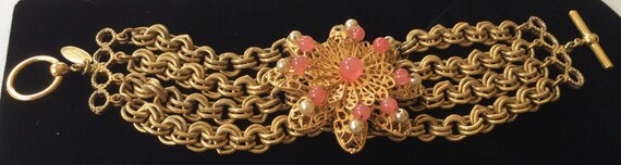 Beautiful Vintage Miriam Haskell Multi Strand Cha… - image 2