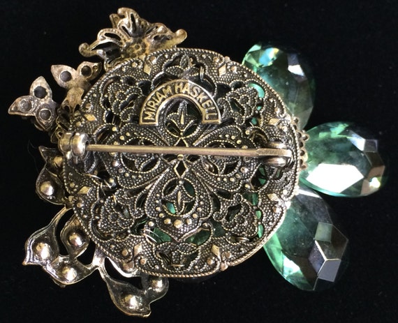 Marvelous Rare Vintage Miriam Haskell Brooch Pin~… - image 3