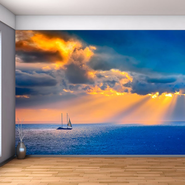 Boat Mural Wallpaper Etsy New Zealand