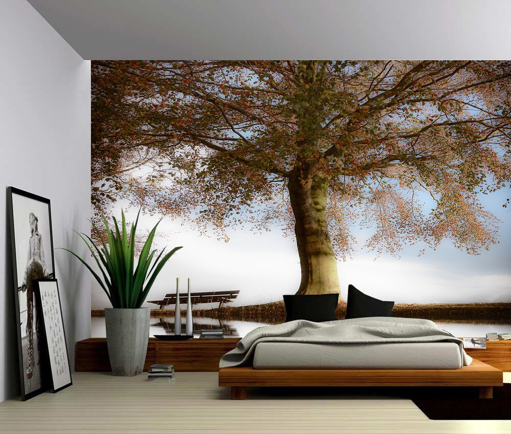 Trees Nature Wall Art, Tree Tunnel, Wall Mural Trees, Nature Wallpaper, Wall  Decal Trees, Self Adhesive Vinyl, Removable Wall Decal, Art 