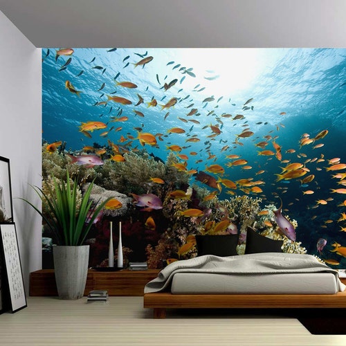 Underwater Fish Ocean World Large Wall Mural Self-adhesive - Etsy