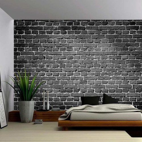 Old Dark Brick Wall Background Large Wall Mural - Etsy