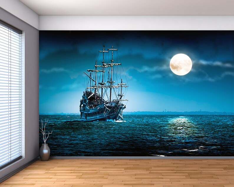 Flying Dutchman Sailing Ship Large Wall Mural Selfadhesive Etsy