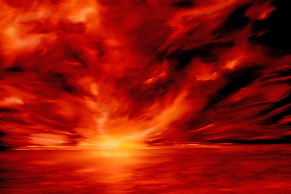 Warmth Red Abstract Large Wall Mural Selfadhesive Vinyl Etsy