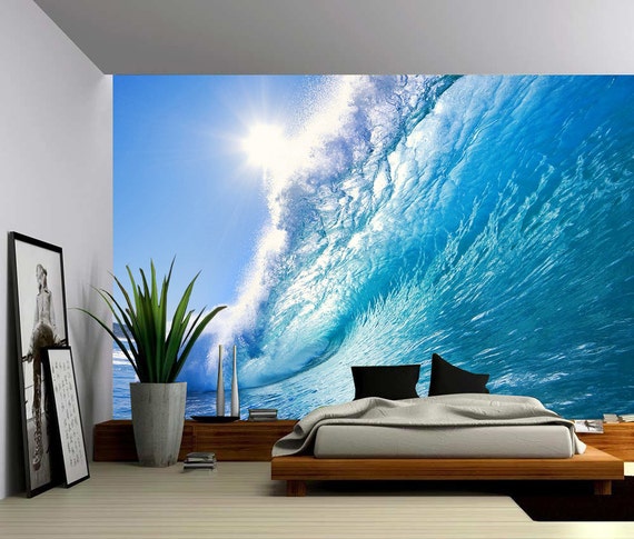 Ocean Wave Large Wall Mural Self-adhesive Vinyl Wallpaper ...