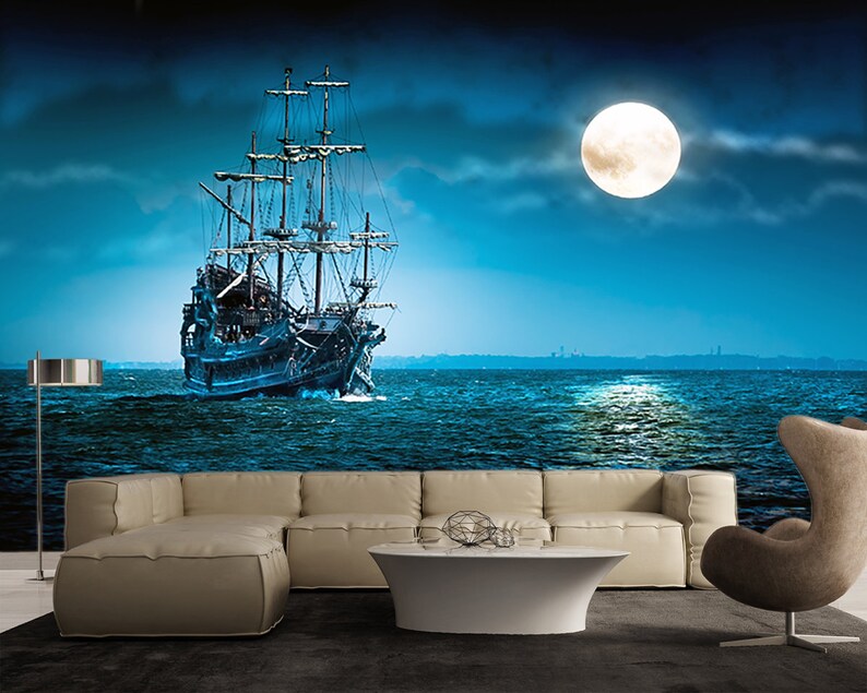 Flying Dutchman Sailing Ship Large Wall Mural Selfadhesive Etsy