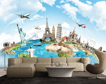Buy Travel World Map Large Wall Mural Self-adhesive Vinyl Online in India - Etsy Buy Travel World Map Large Wall Mural Self-adhesive Vinyl Online in India - Etsy
