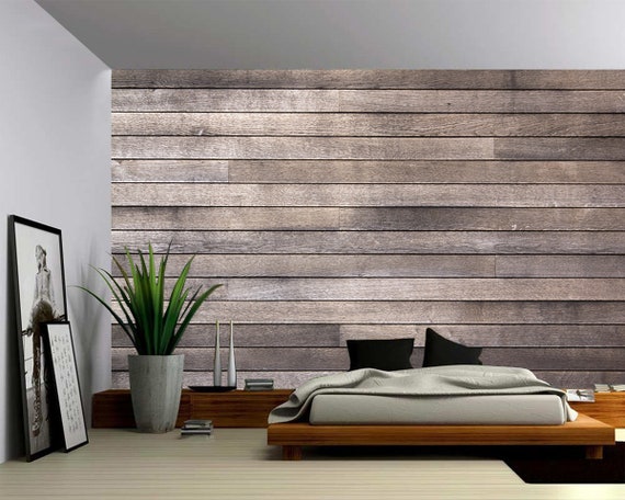 Horizontal Wood Planks Texture Large Wall Mural | Etsy