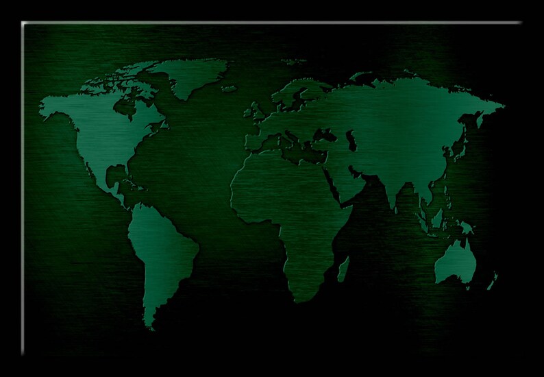 Glow in the Dark Canvas Wall Art Metal Texture World Map Etsy