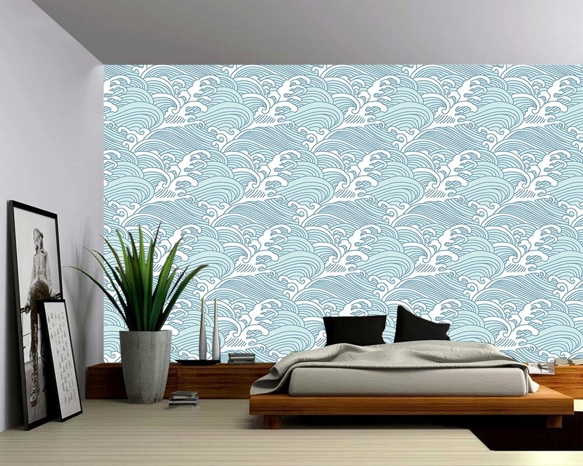 Bombora Wall Mural Japanese Great Wave Wall Mural Etsy