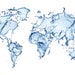 Water Splash World Map Large Wall Mural, Self-adhesive Vinyl Wallpaper ...
