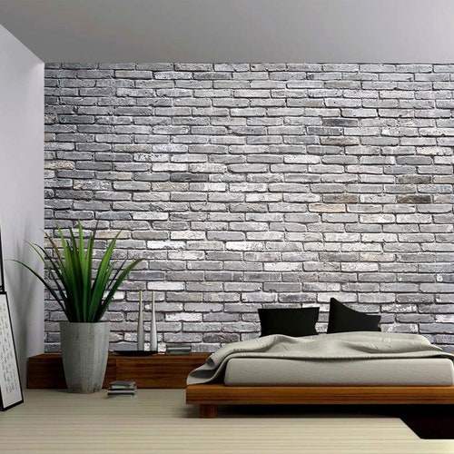 Vintage White Brick Removable Wallpaper Peel & Stick Fabric Etsy