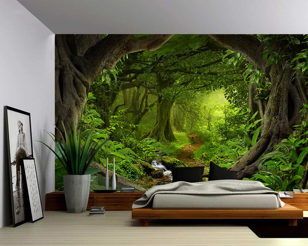 Fantasy Enchanted Magical Forest Large Wall Mural Etsy 日本