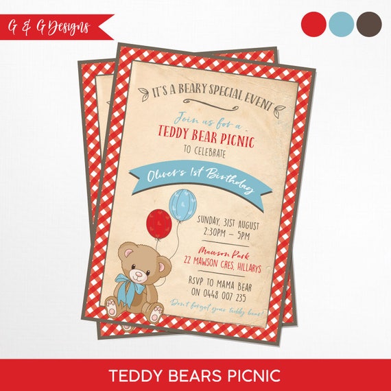 Teddy Bears Picnic Invitation - Printable Il_570xn