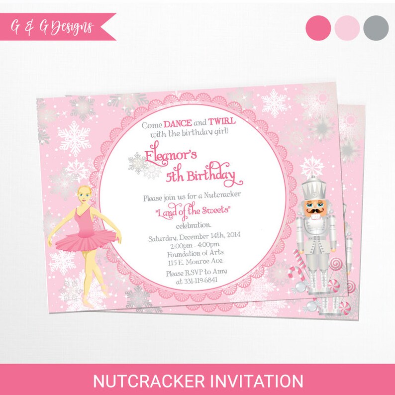 Nutcracker Birthday Invitation Printable Etsy