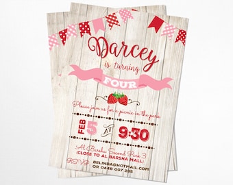 Rustic Picnic Birthday Invitation - Printable