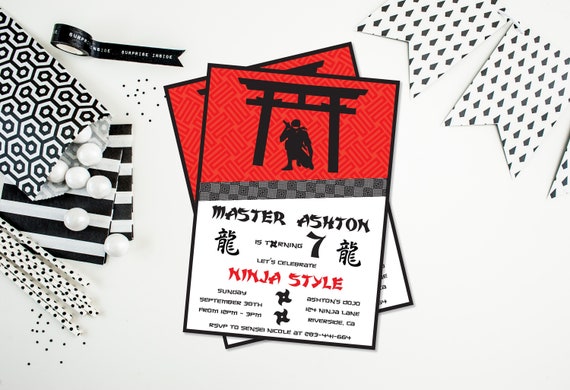 Ninja Birthday Invitation - Printable Il_570xn