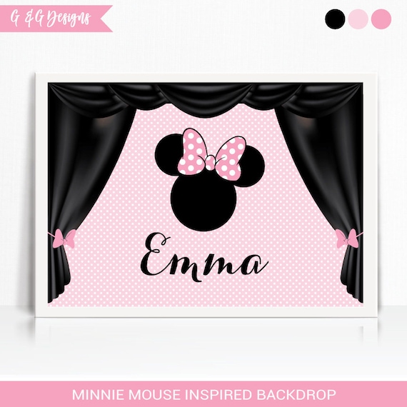 Minnie Mouse Inspired Backdrop - Printable Il_570xn
