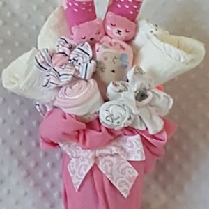 Girl Baby Bear Bouquet l Baby Shower Centerpiece l Girl Teddy Bear Theme Baby Shower l New Mom Gift l Unique Baby Gift l Girl Baby Shower