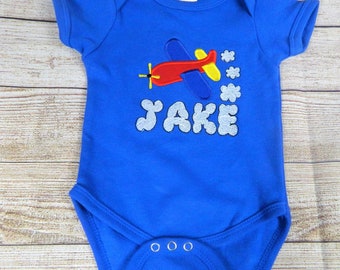 Boys Personalized Airplane Embroidery Shirt - Airplane Birthday Shirt, Airplane Party Outfit, Airplane Shirt, Kids Airplane Birthday Shirt,