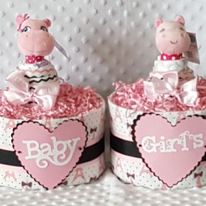 Twin Girls Diaper Cake, Twin Girl Baby Shower, Twin Girl Pink Baby Shower Decorations, Baby Shower Centerpiece, Unique Baby Gift